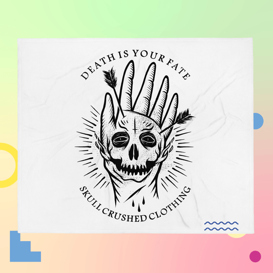 Death Is Your Fate Throw Blanket - Skull Crushed Clothing