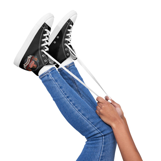 Julieta Women’s High Top Canvas Trainers (Black Edition) - Skull Crushed Clothing