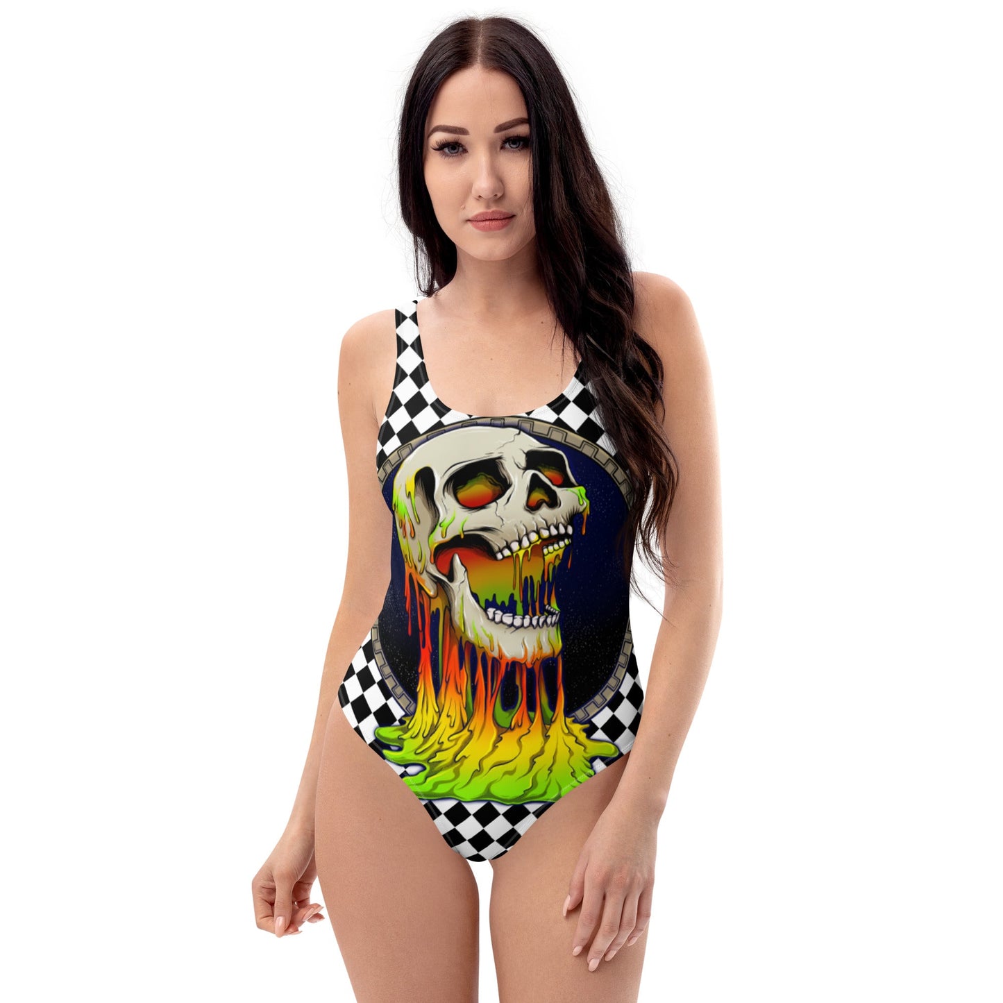 You're Making Me CRAZY! Gothic Skull One - Piece Swimsuit - Skull Crushed Clothing