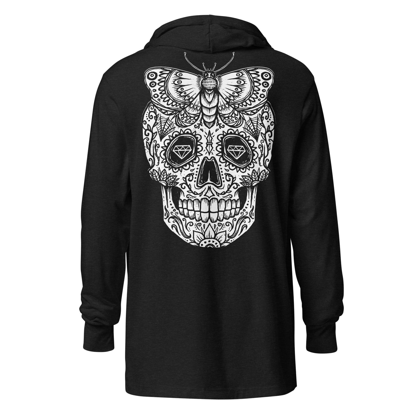 Diamond Butterfly Hooded Long - Sleeve Tee - Skull Crushed Clothing