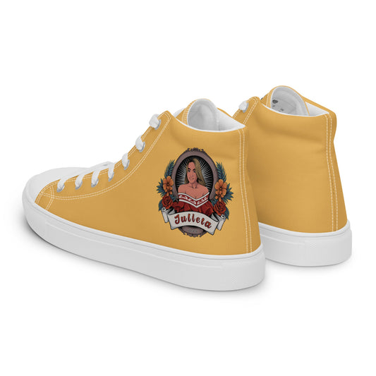 Julieta Women’s High Top Canvas Trainers (Gold Edition) - Skull Crushed Clothing