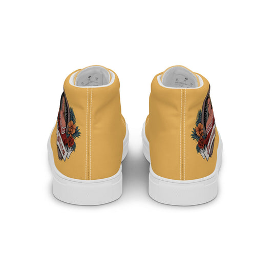 Julieta Women’s High Top Canvas Trainers (Gold Edition) - Skull Crushed Clothing
