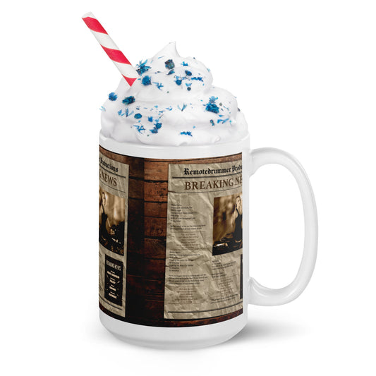 SCC x Remote Drummer 'Breaking News' Mug - 11oz/15oz - Skull Crushed Clothing